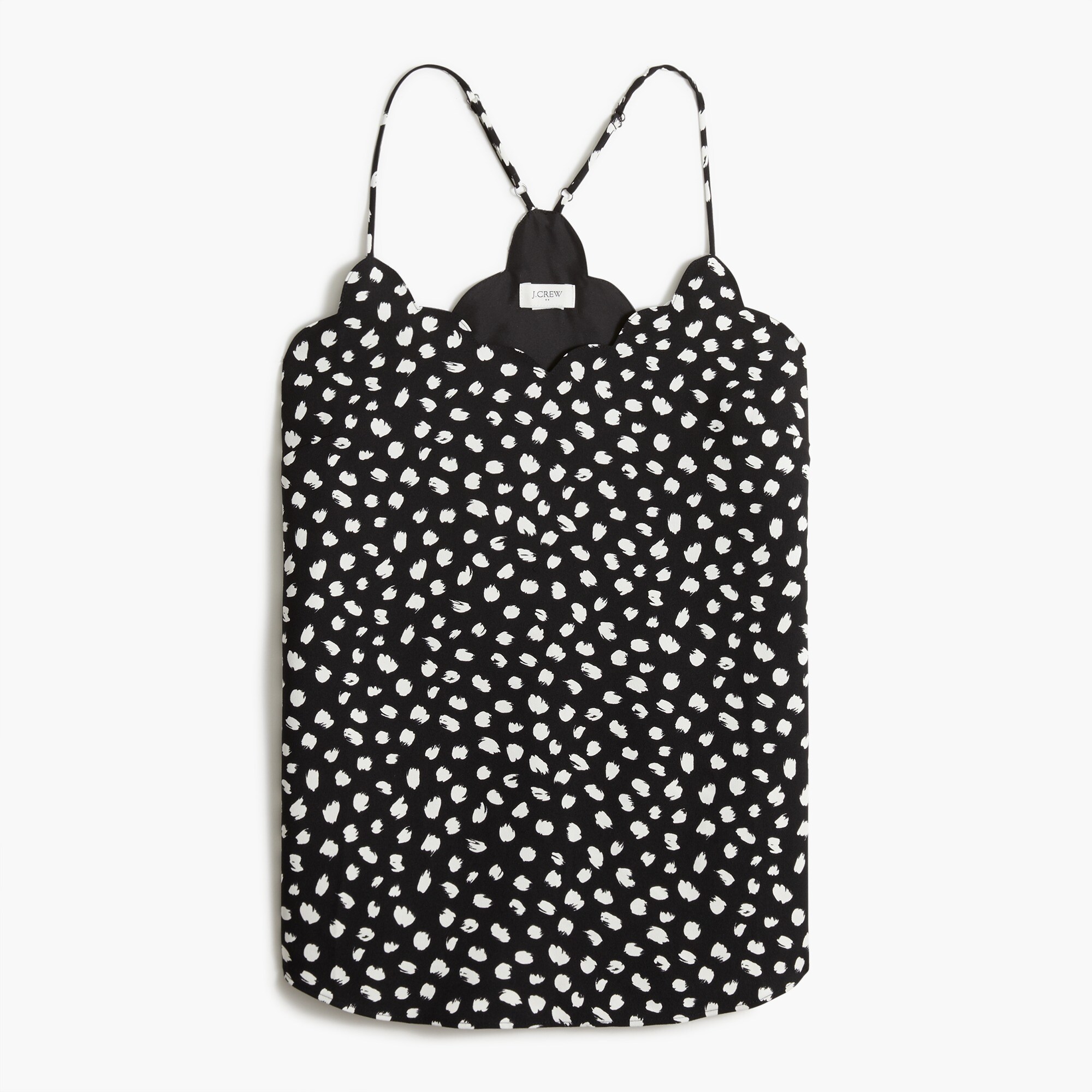 printed scalloped cami top for women