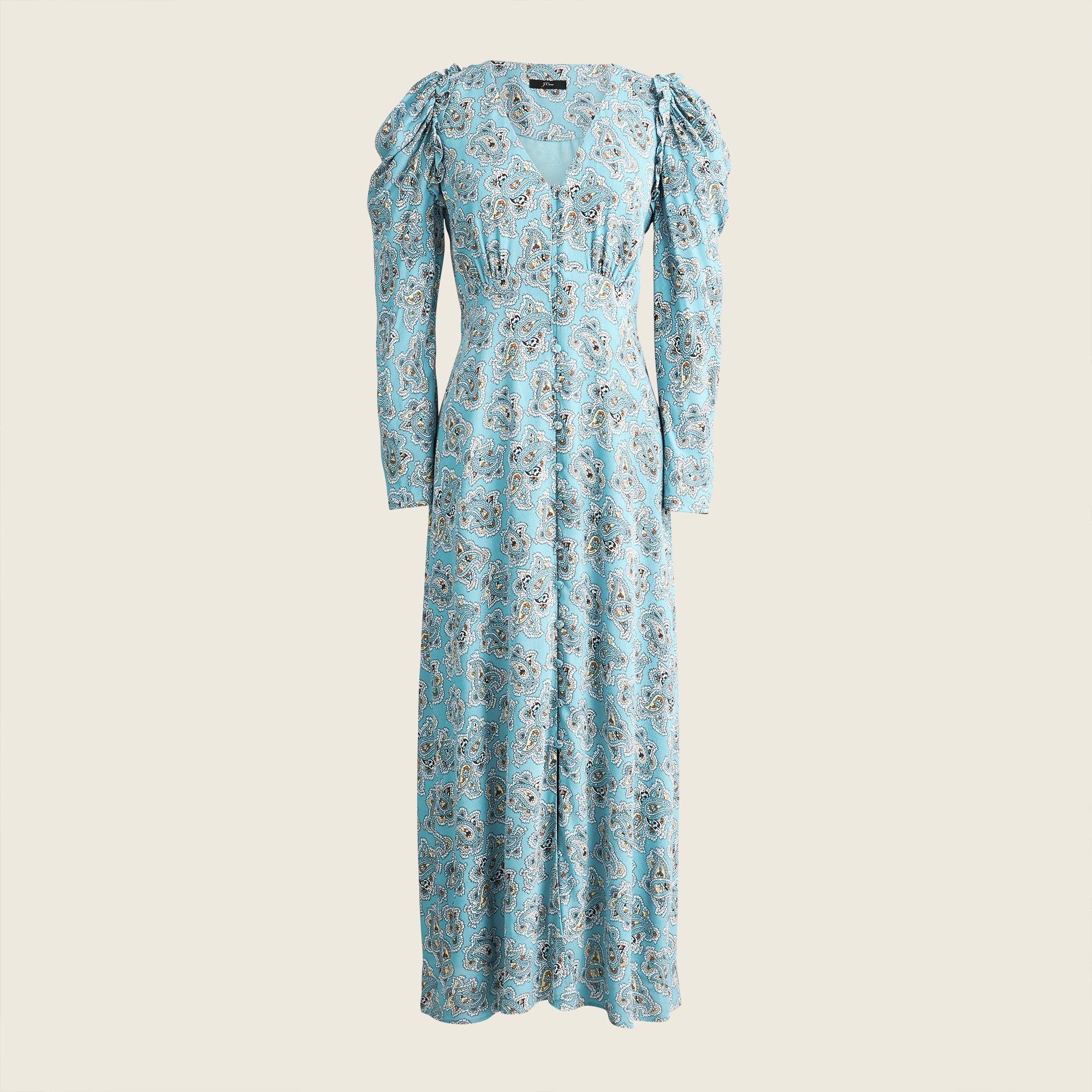 j crew blue paisley dress J Crew Blue White Paisley Short Sleeve Sheath Dress 2 Work Cocktail