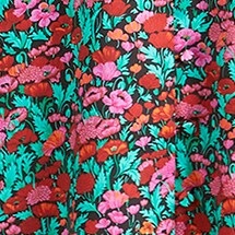 Drapey puff-sleeve dress in Ratti® Red blooms RATTI FLORAL RED MULTI drapey puff-sleeve dress in ratti® red blooms for women