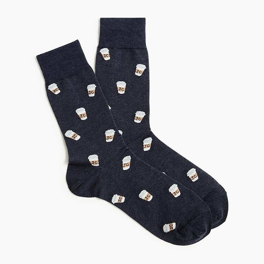 factory: coffee cup socks for men, right side, view zoomed