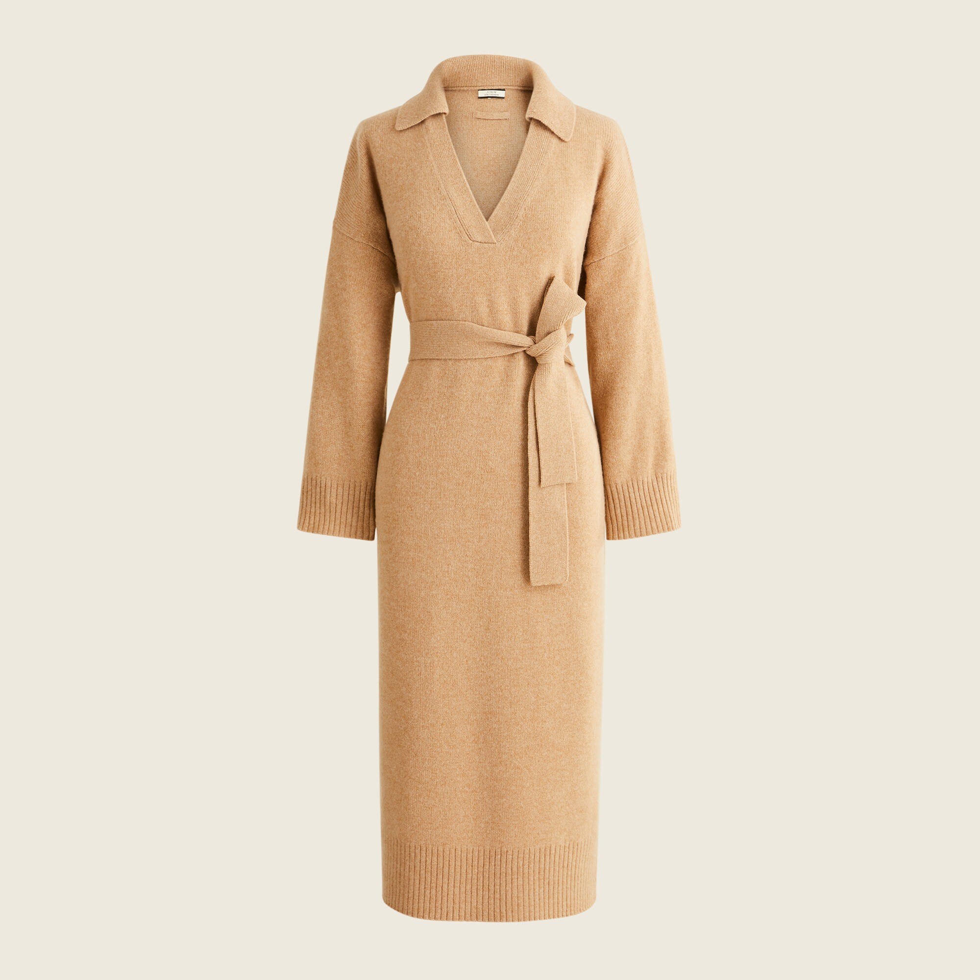 j.crew: cashmere collared sweater-dress for women, right side, view zoomed