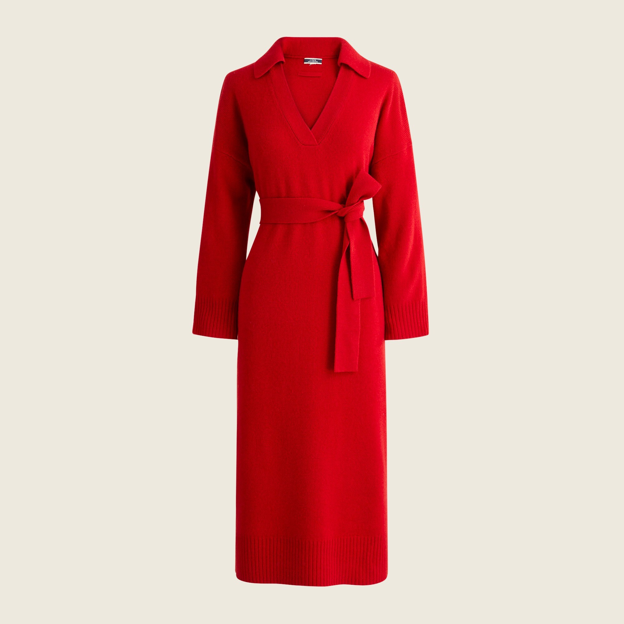 Cashmere collared sweater-dress