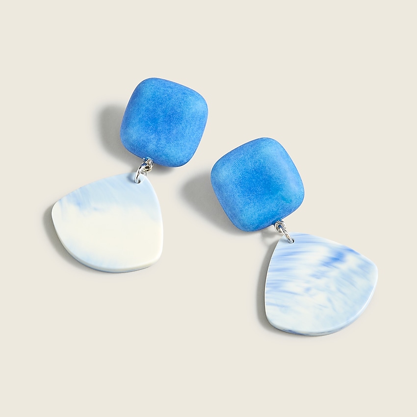 j.crew: made-in-italy marbled stone drop earrings for women, right side, view zoomed