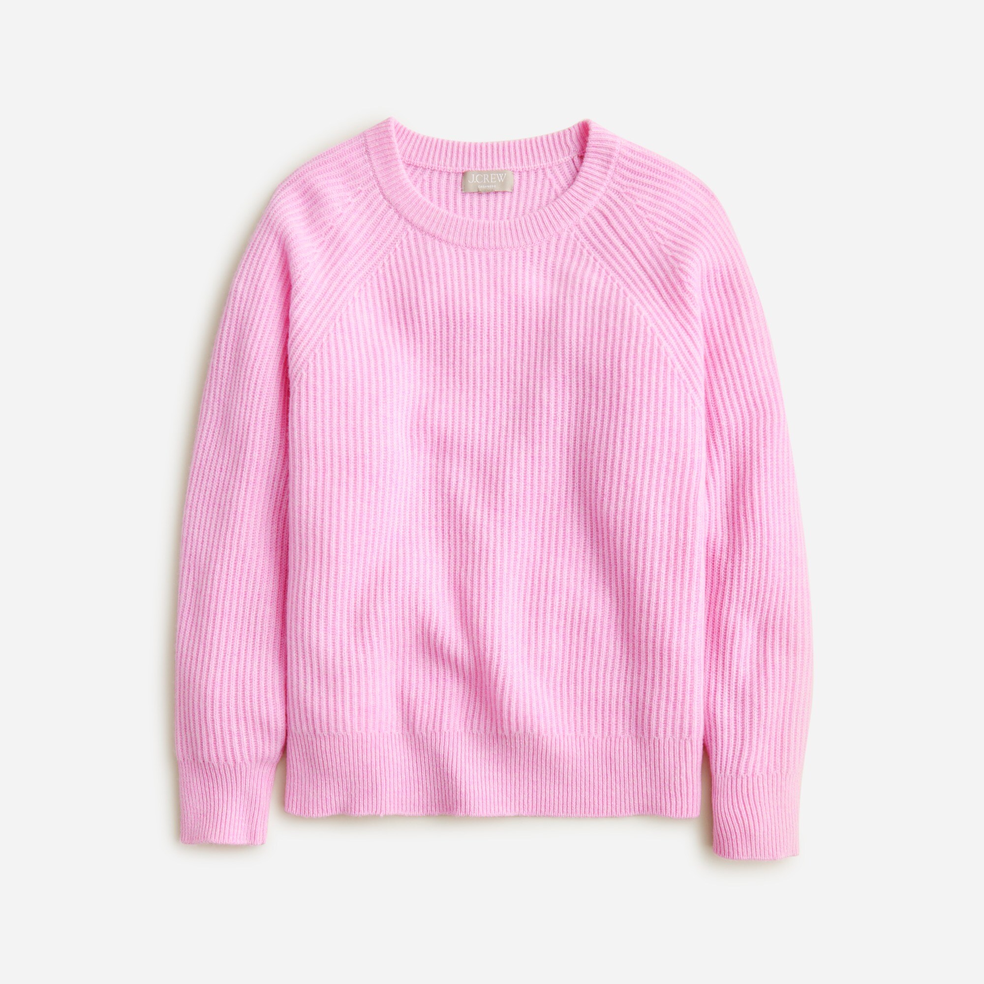 womens Ribbed cashmere oversized crewneck sweater