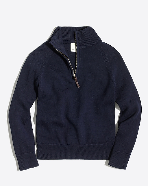  Boys' cotton half-zip pullover sweater