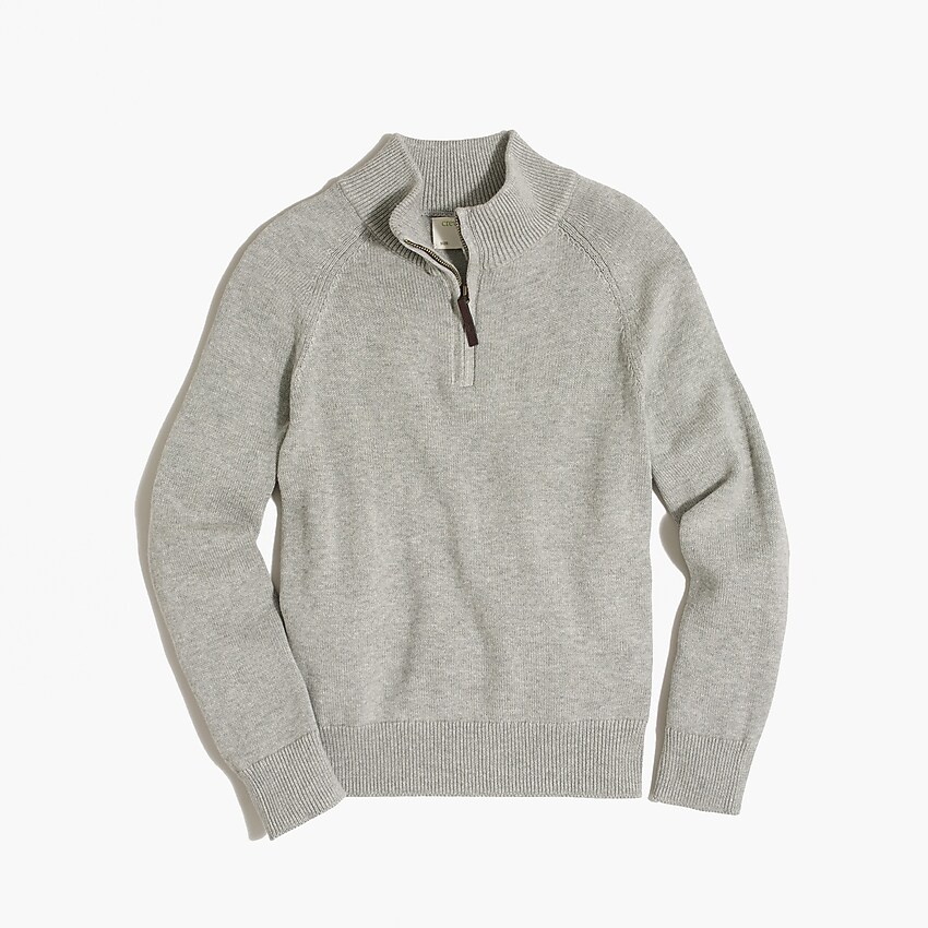 factory: boys' cotton half-zip pullover sweater for boys, right side, view zoomed