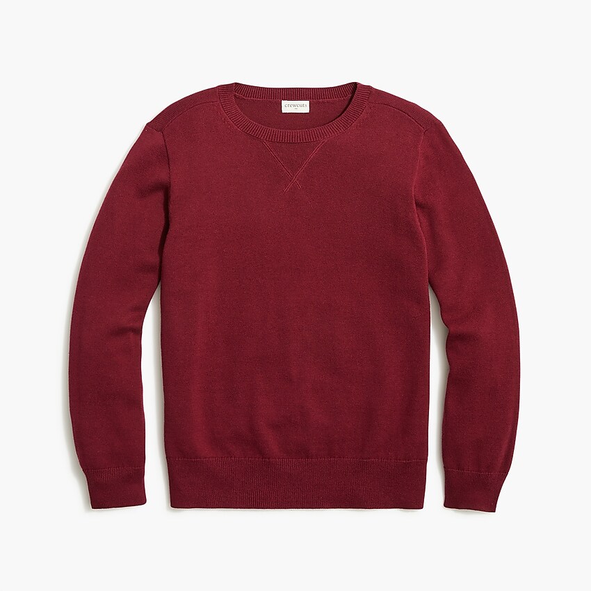 factory: boys' cotton crewneck sweater for boys, right side, view zoomed