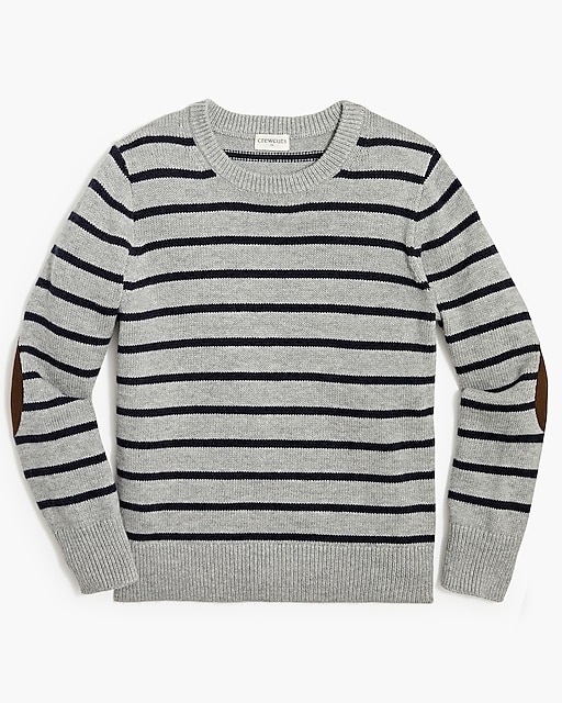 boys Boys' striped elbow-patch crewneck sweater