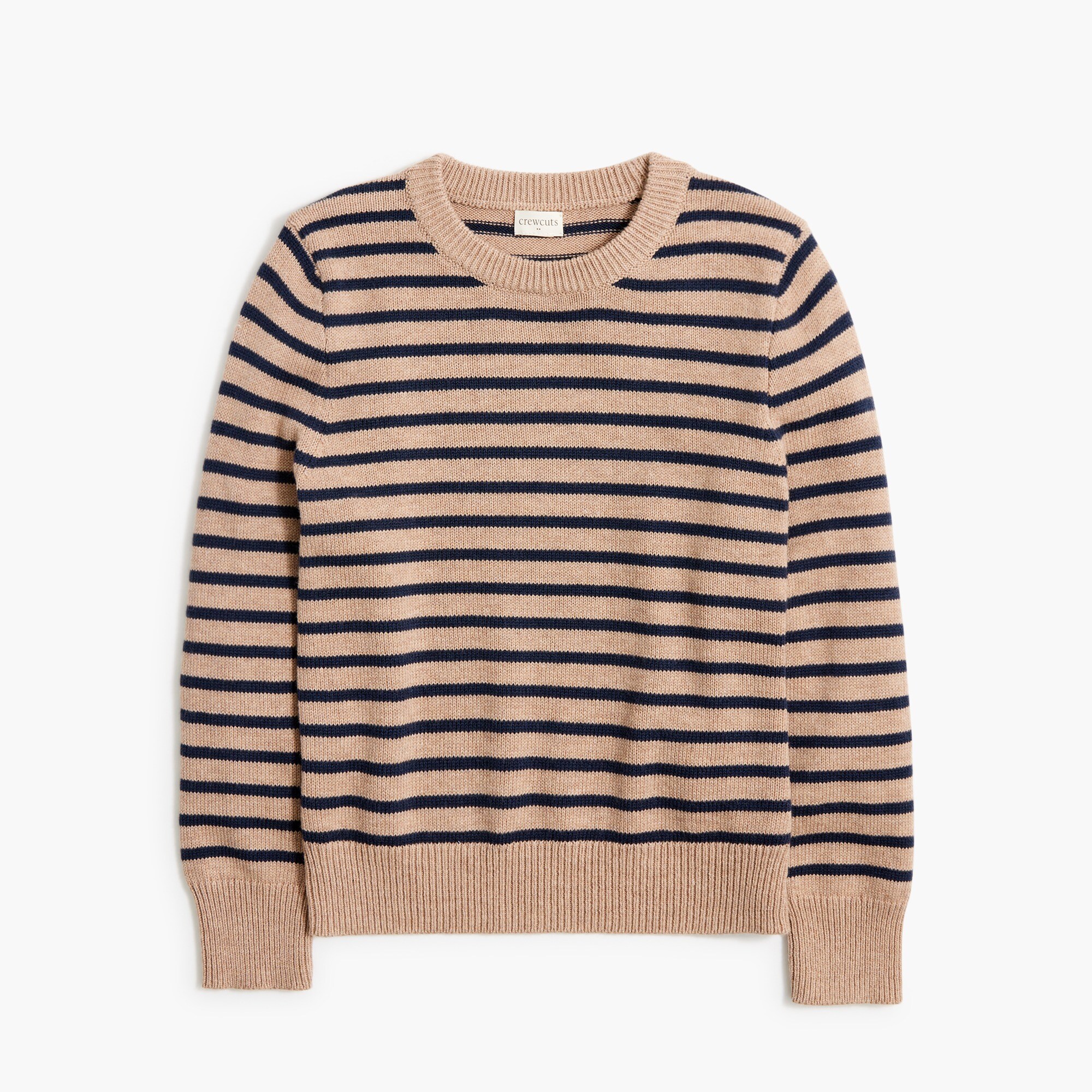 Boys' striped elbow-patch crewneck sweater