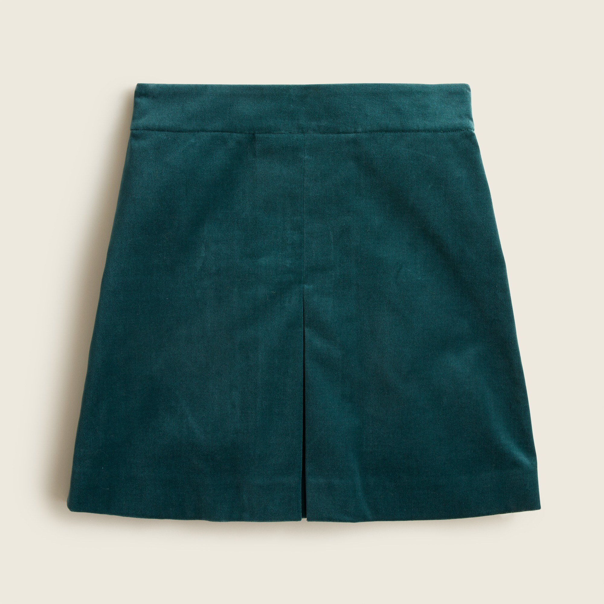 Pleated mini skirt in velvet