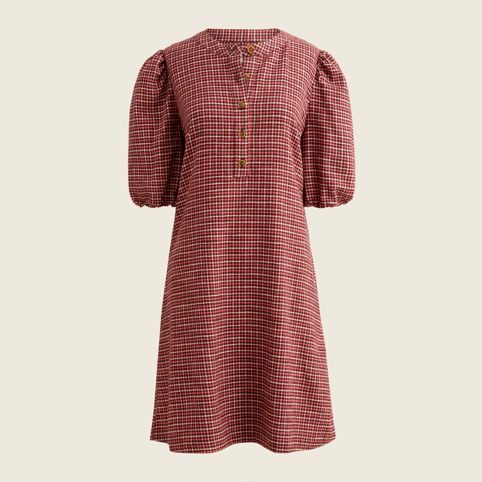 J.Crew Popover Dress In Brushed Flannel For Women