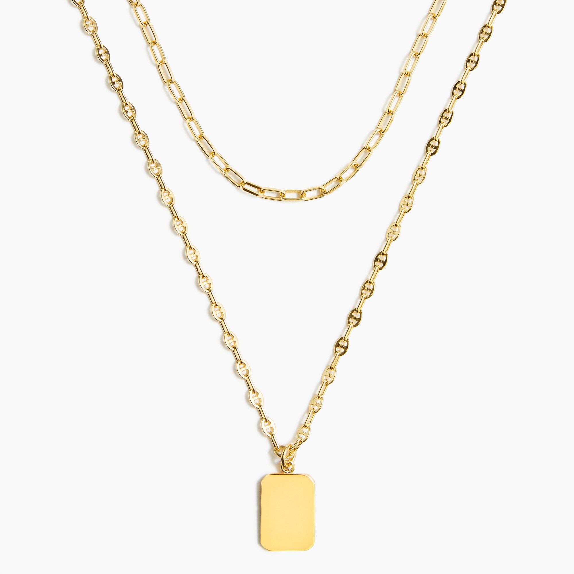 Gold two-layer necklace with pendant