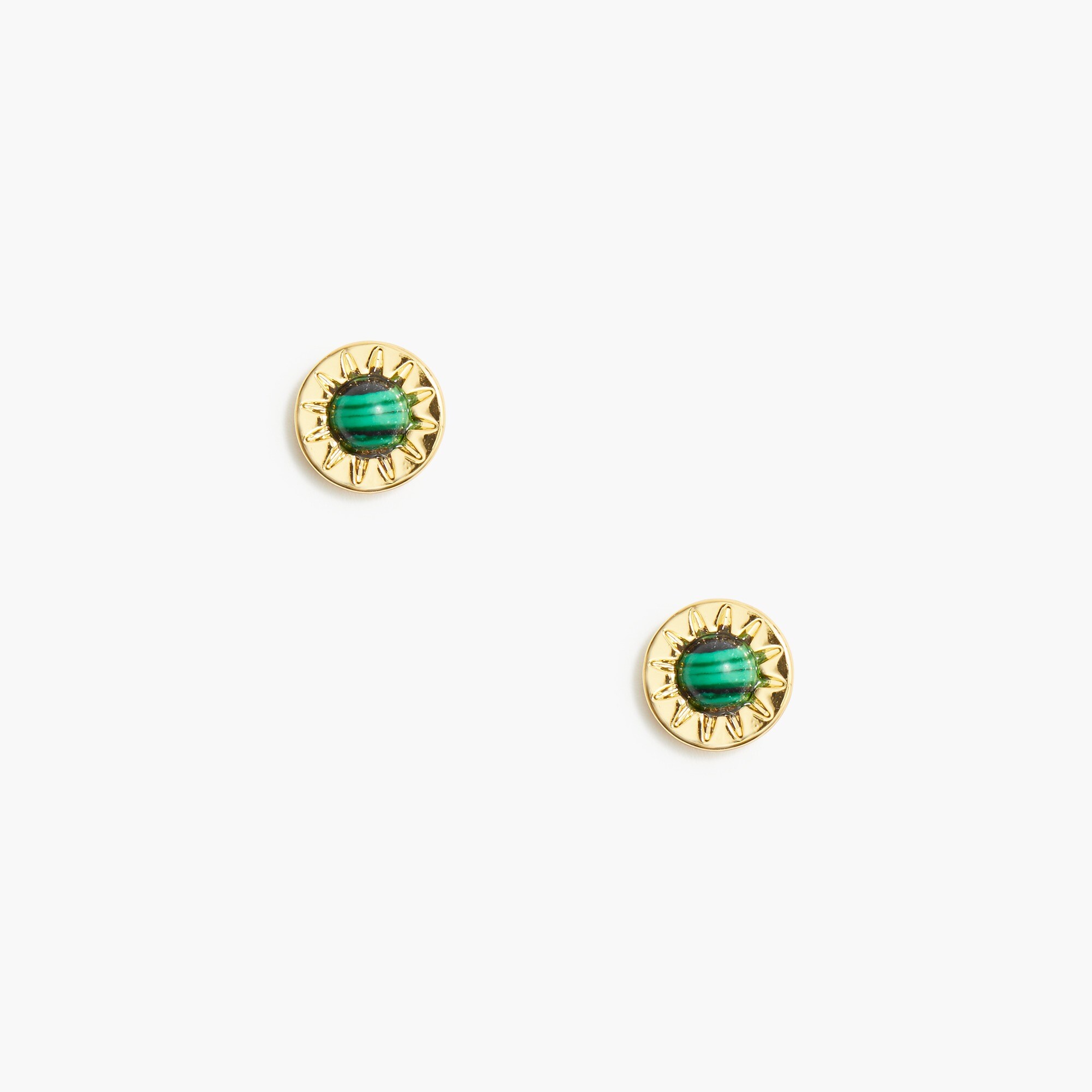 Sunburst stone stud earrings