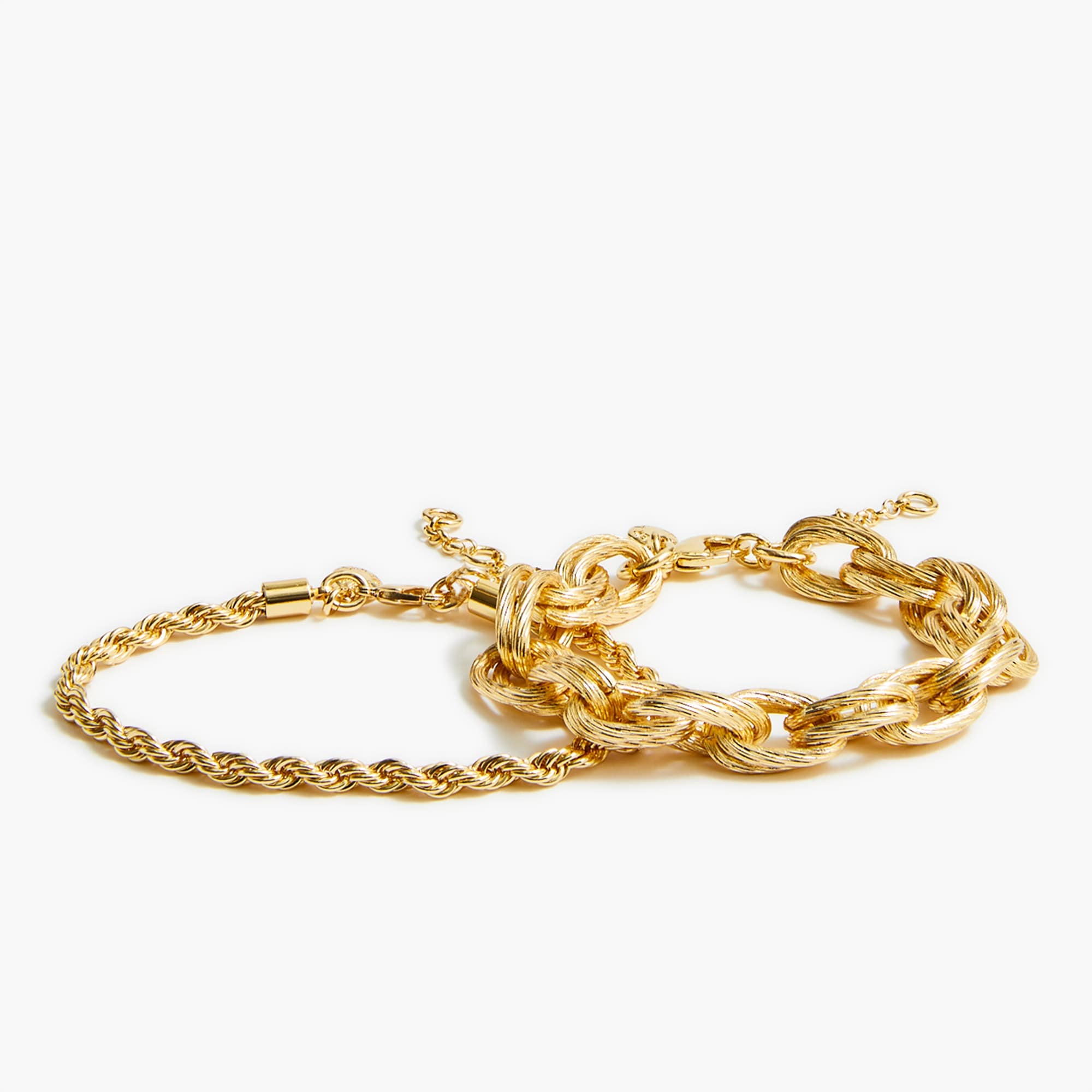 Gold chain bracelet set-of-two