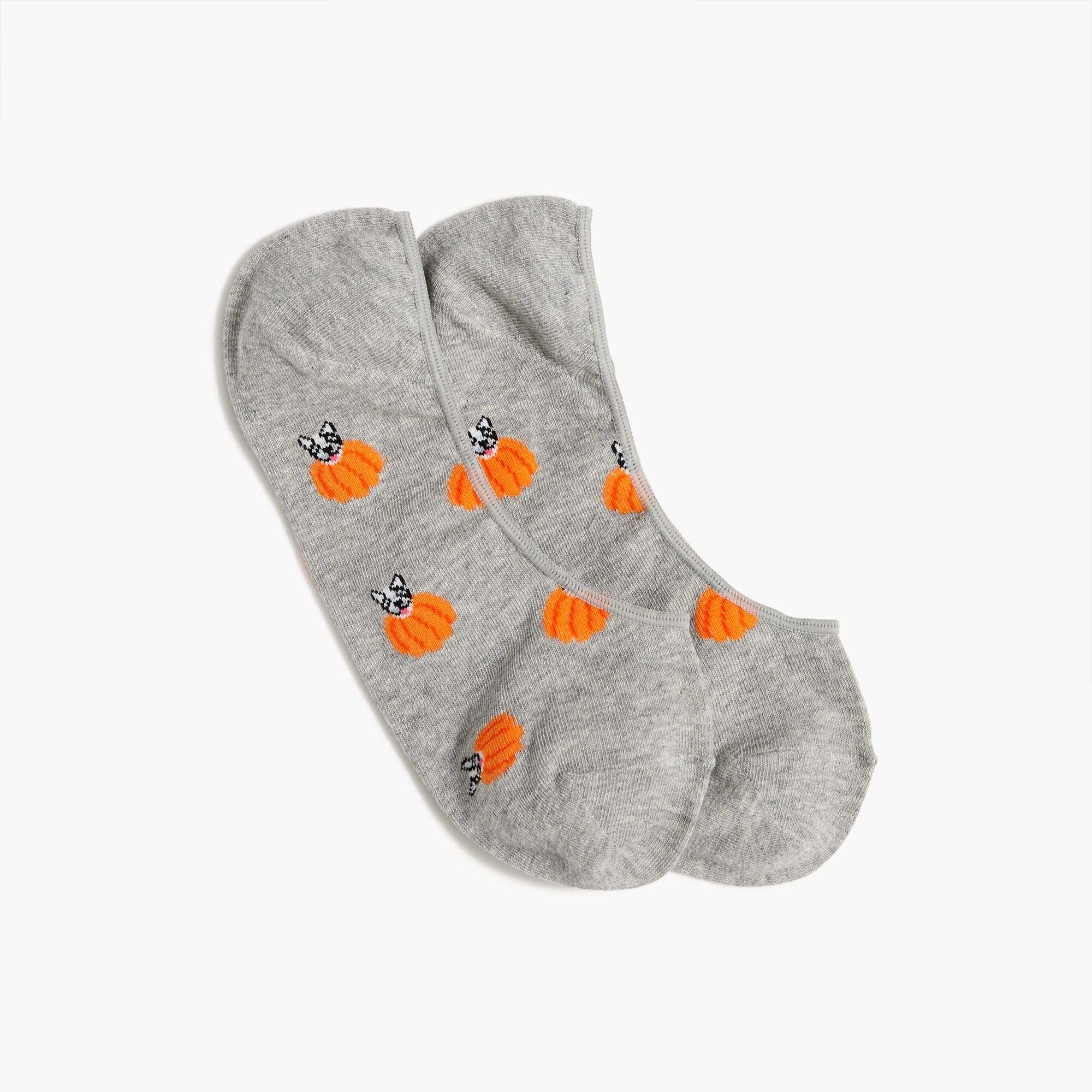 Dog and pumpkin no-show socks