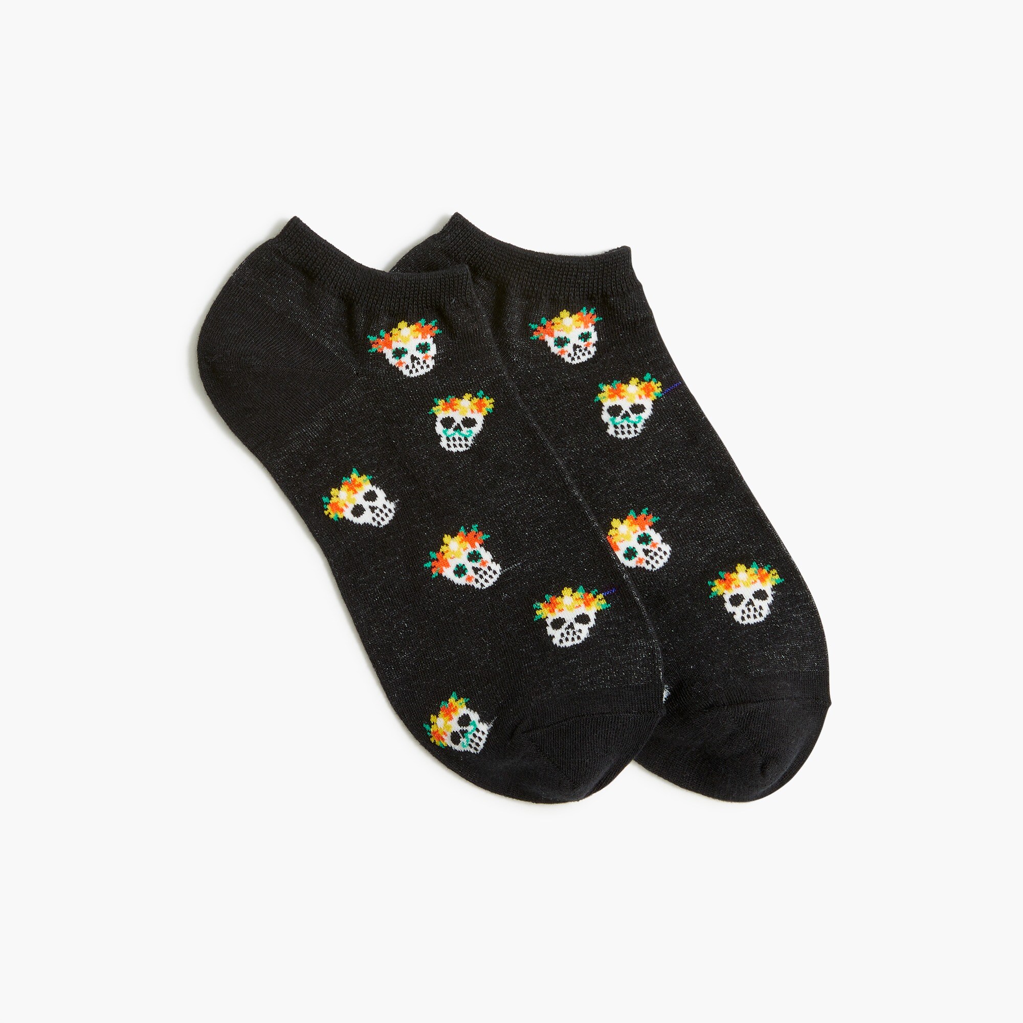 Flower skulls ankle socks