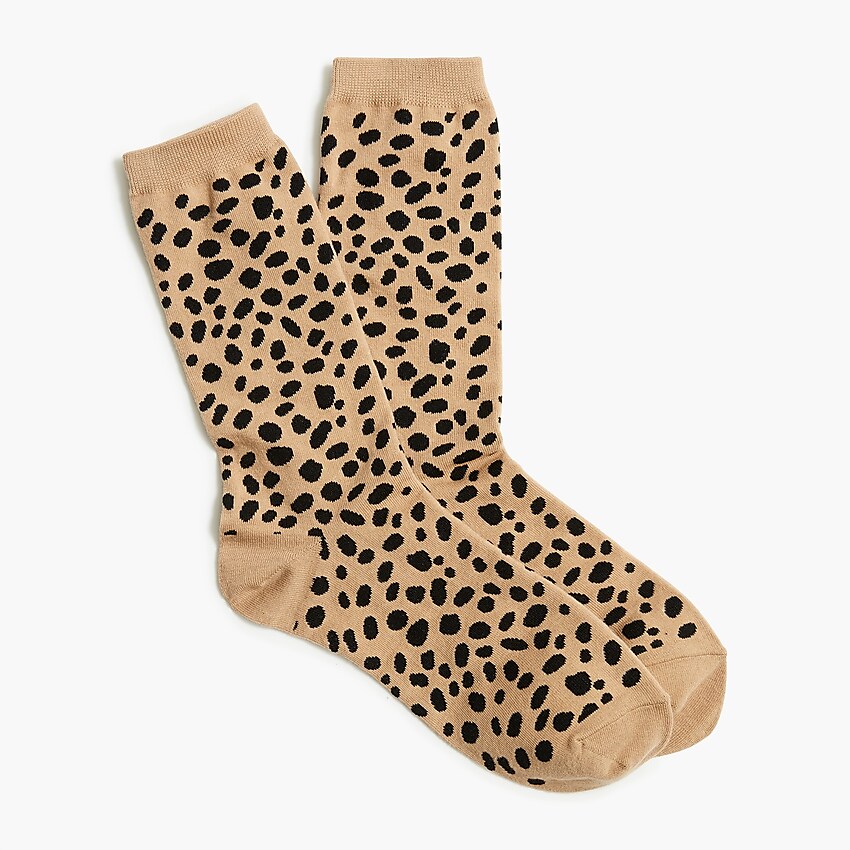 factory: cheetah spots trouser socks for women, right side, view zoomed