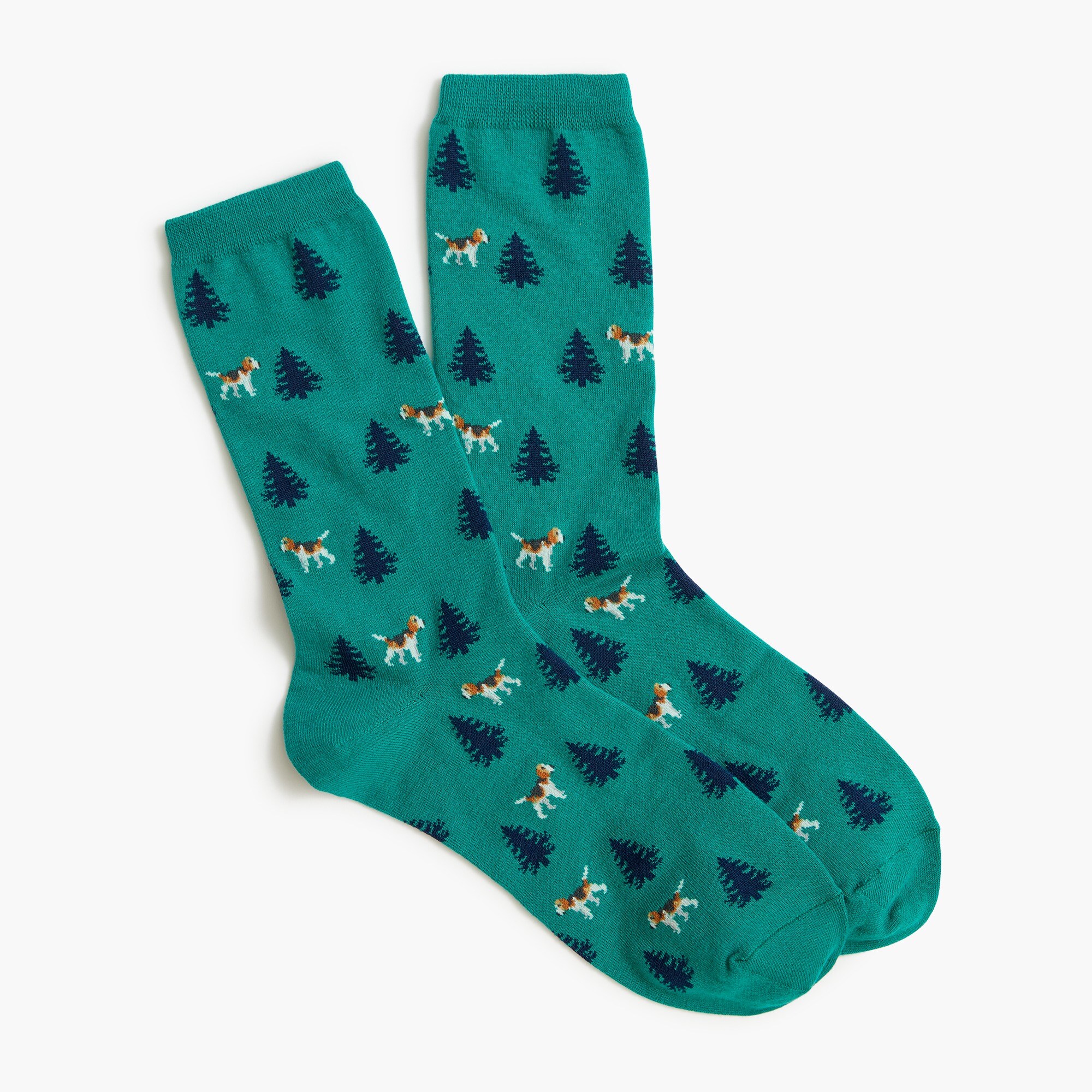 Dog and trees trouser socks