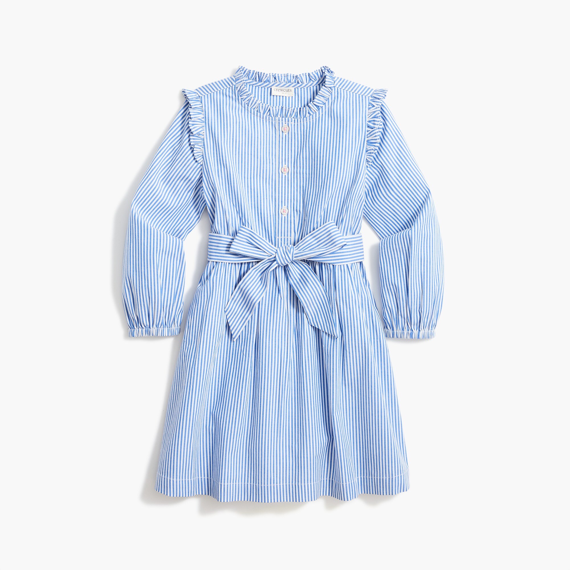 Girls' striped button-up dress