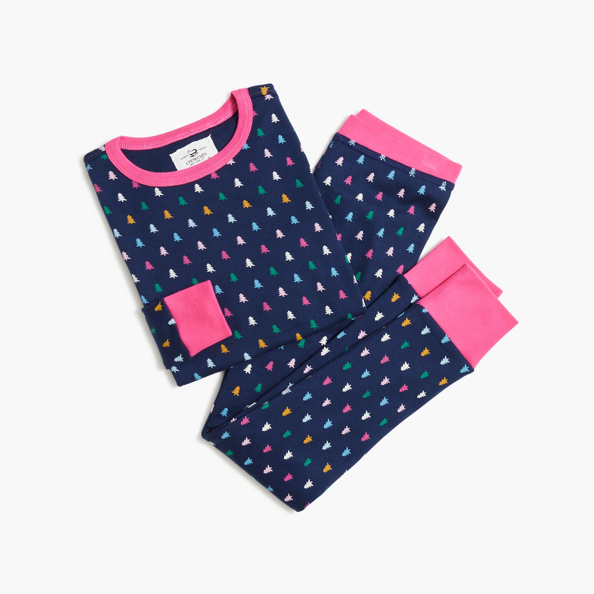 Girls' rainbow trees pajama set