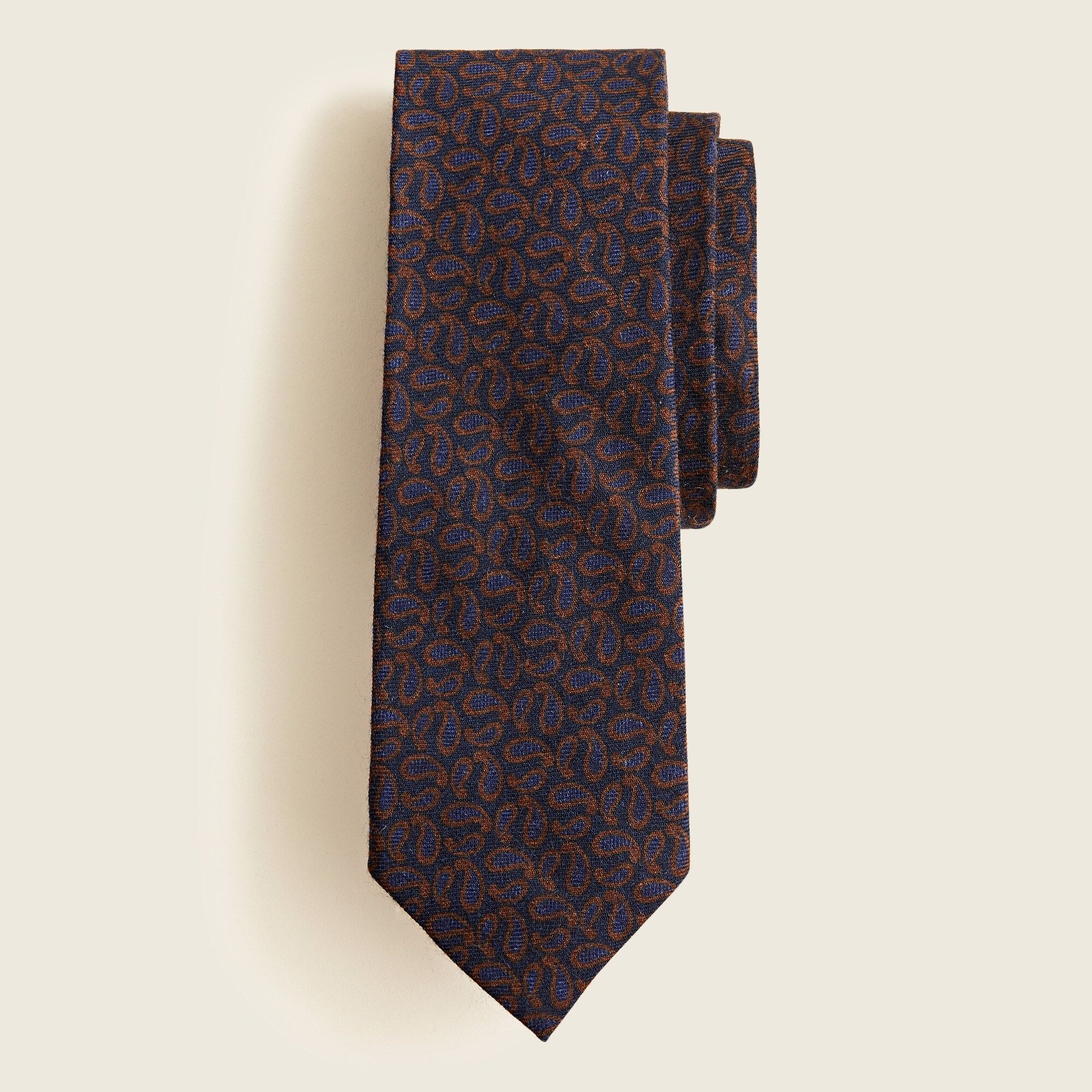 Mini-paisley wool tie