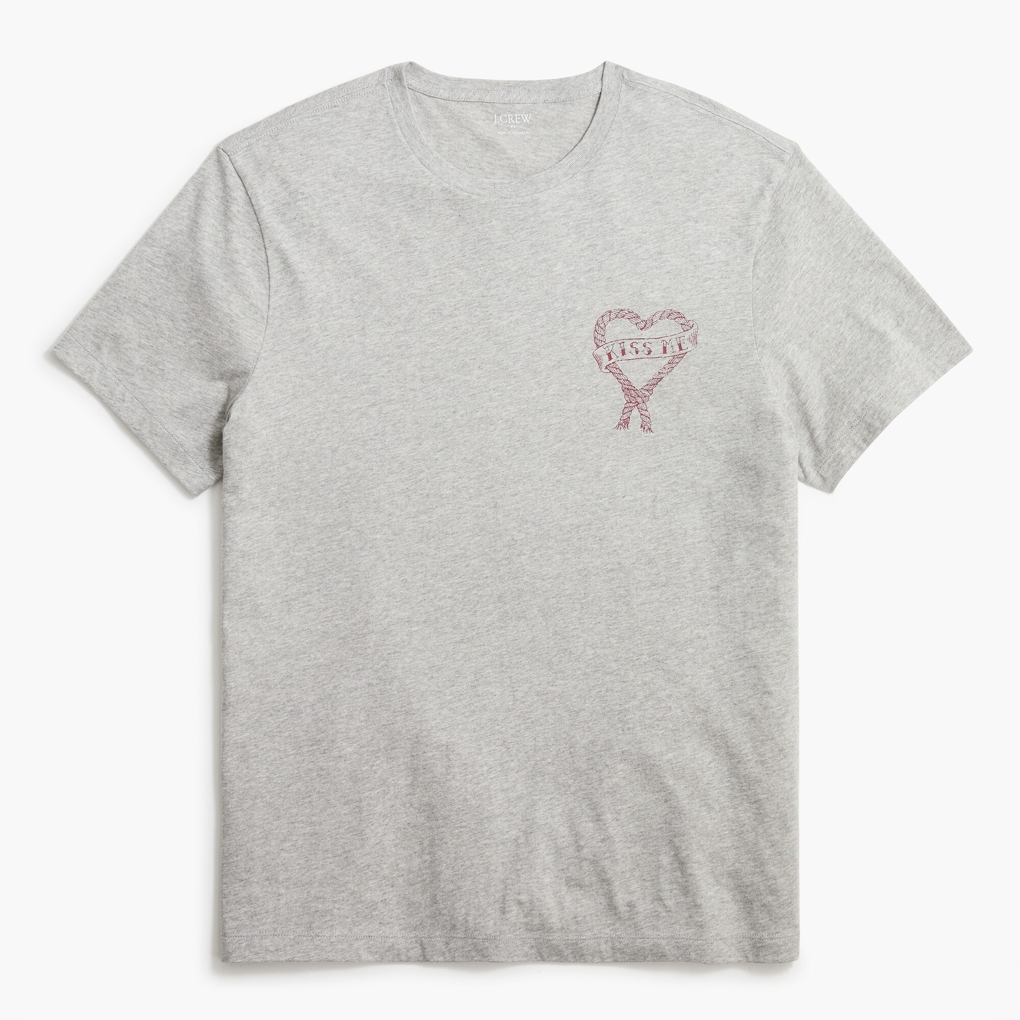 "kiss me" tattoo graphic tee for men