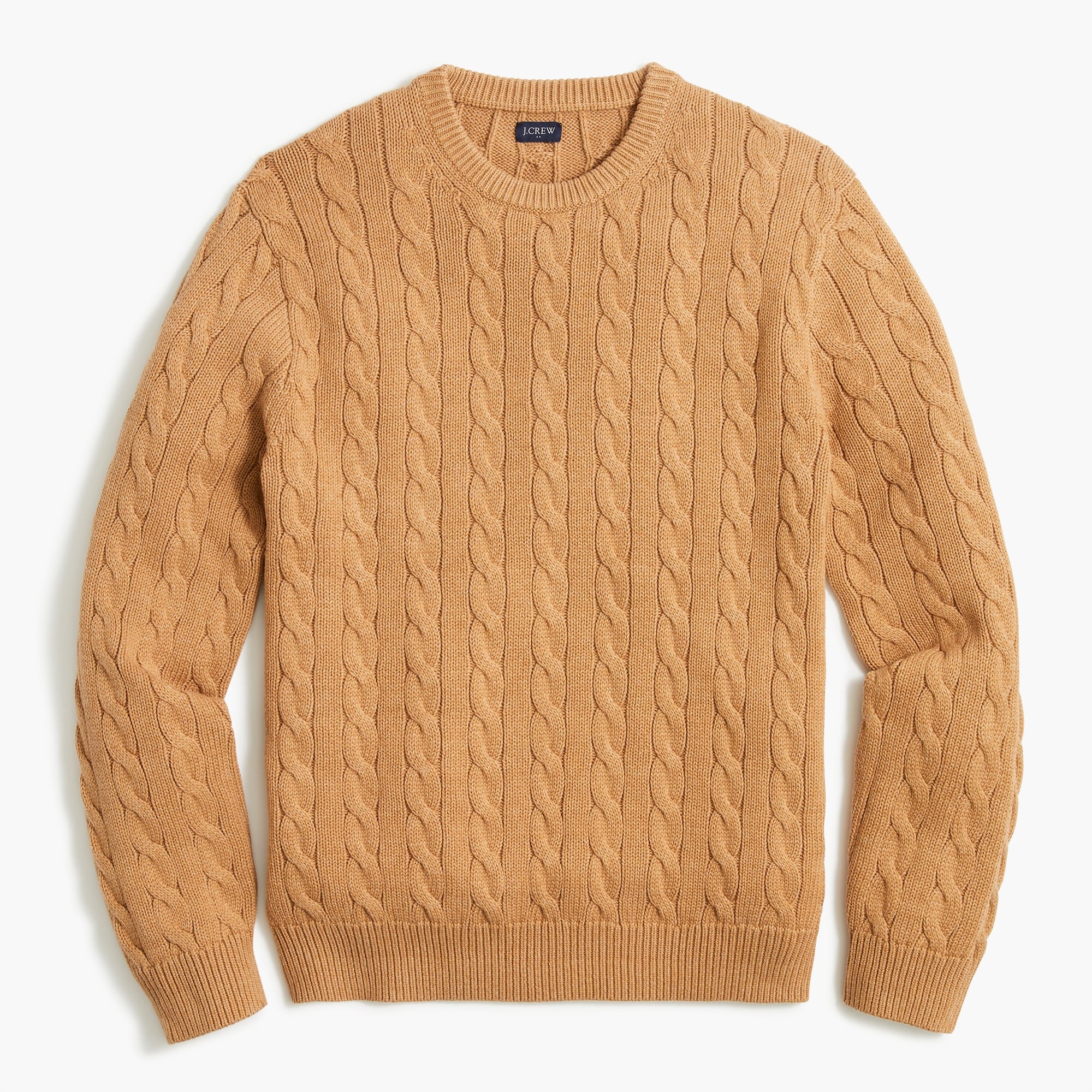 cotton cable crewneck sweater for men