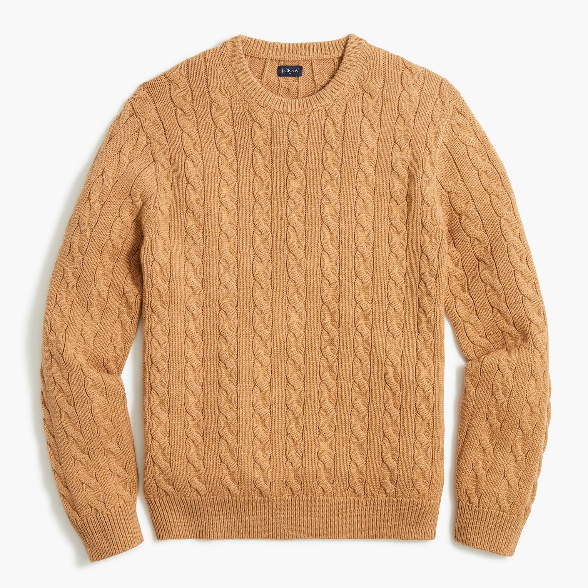 cotton cable crewneck sweater for men