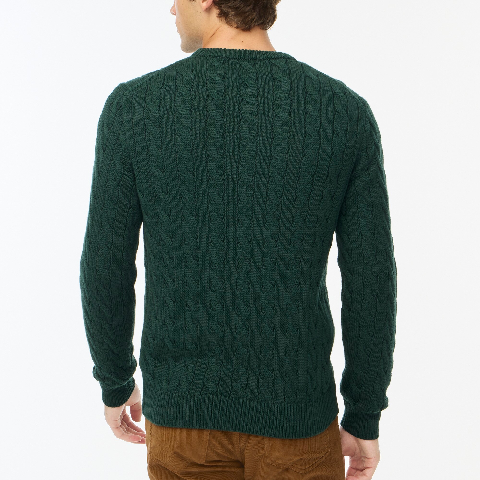 Factory: Cotton Cable Crewneck Sweater For Men