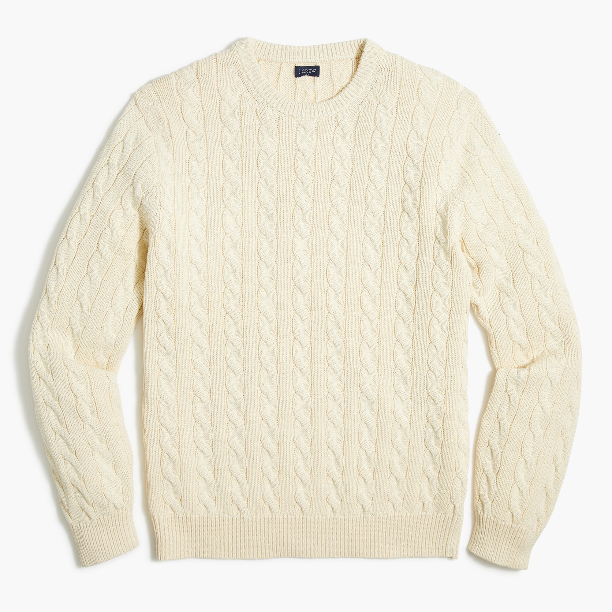 Cotton cable crewneck sweater