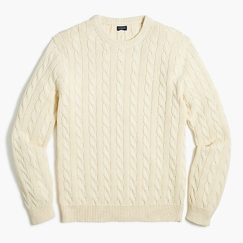 mens Classic cotton cable crewneck sweater
