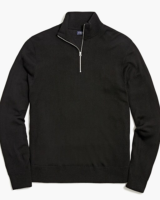  Machine-washable merino wool-blend half-zip sweater