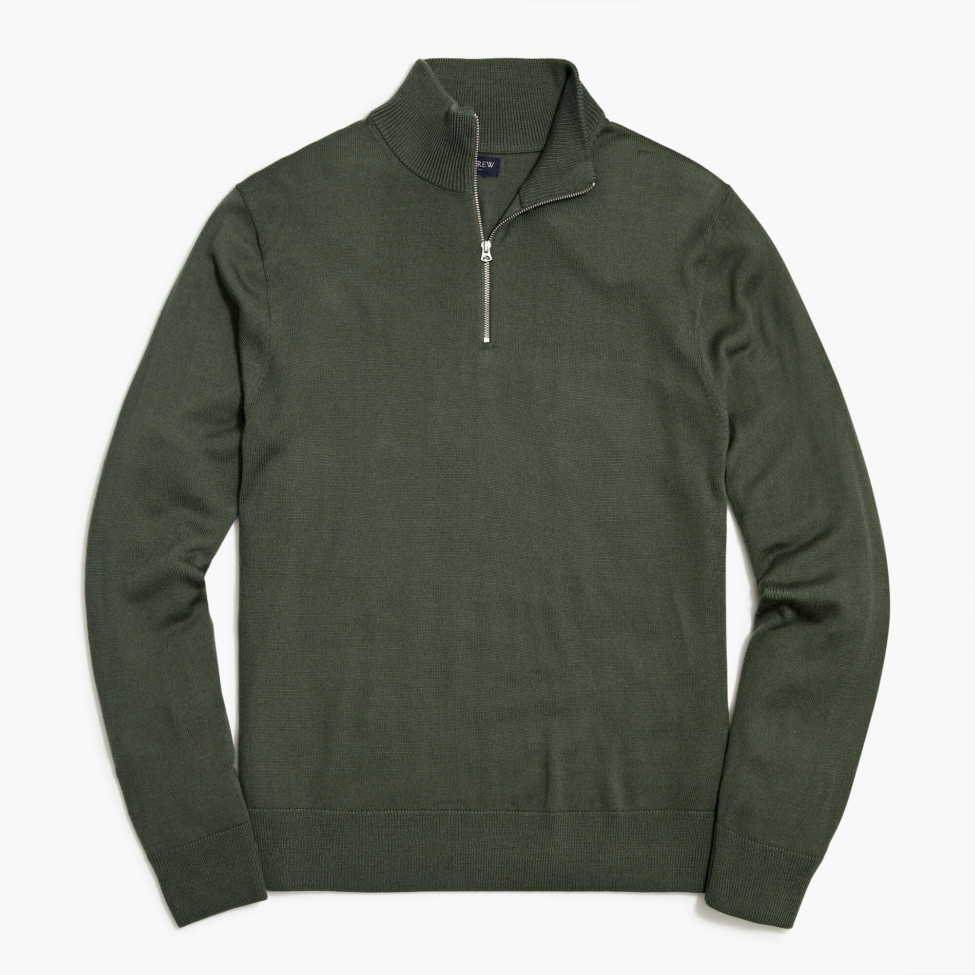 Machine-washable merino wool-blend half-zip sweater