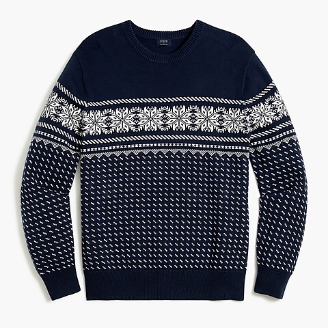  Cotton snowflake Fair Isle sweater