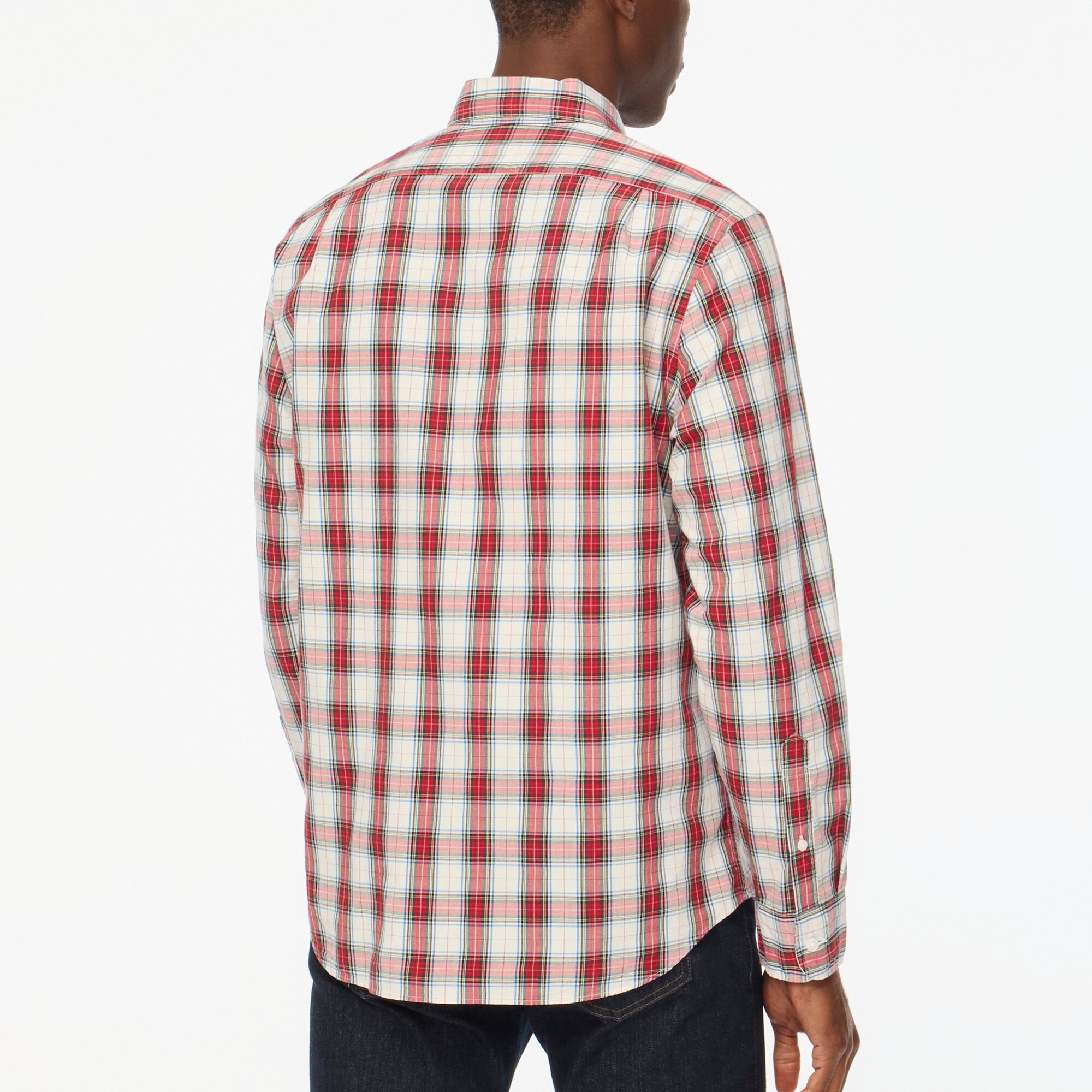 Stewart tartan slim Untucked-fit flex casual shirt