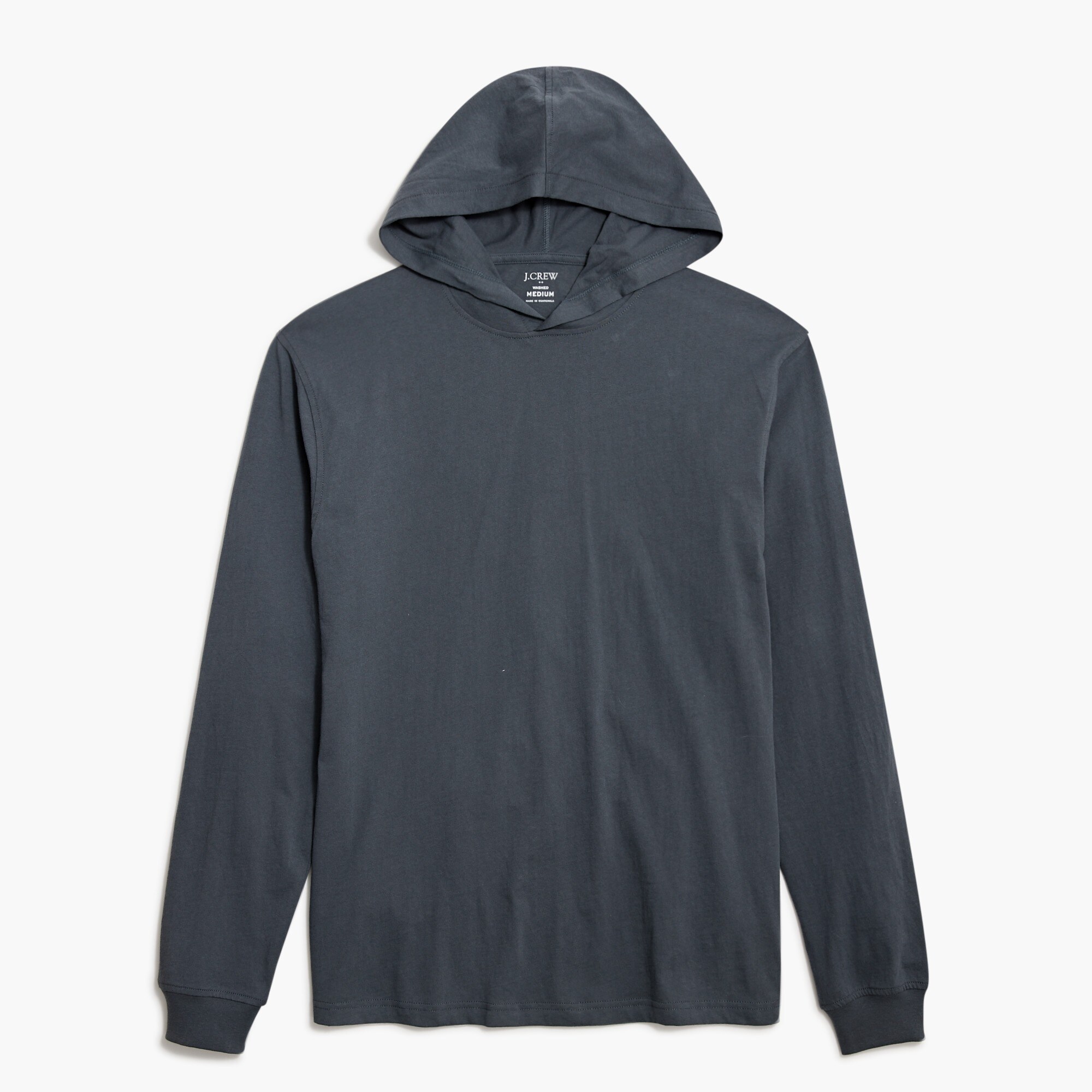 Long-sleeve washed jersey hoodie