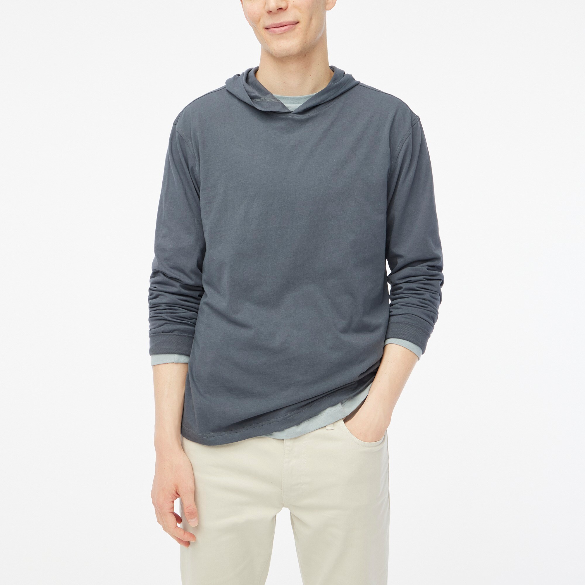 Factory Long sleeve Washed Jersey Hoodie For Men