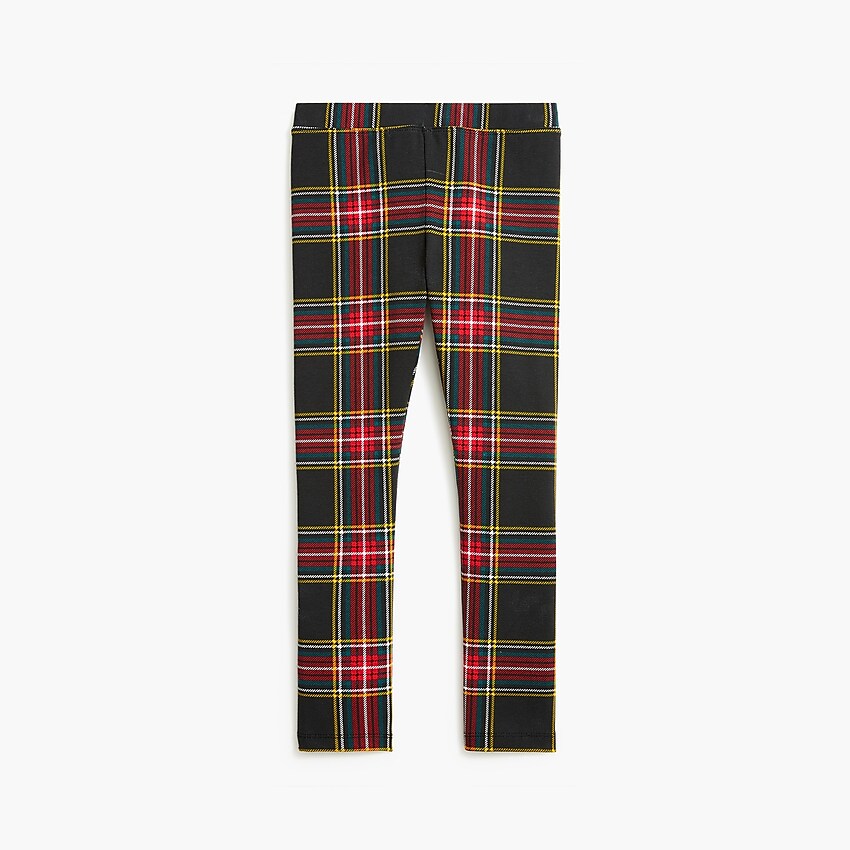 factory: girls&apos; tartan leggings for girls, right side, view zoomed