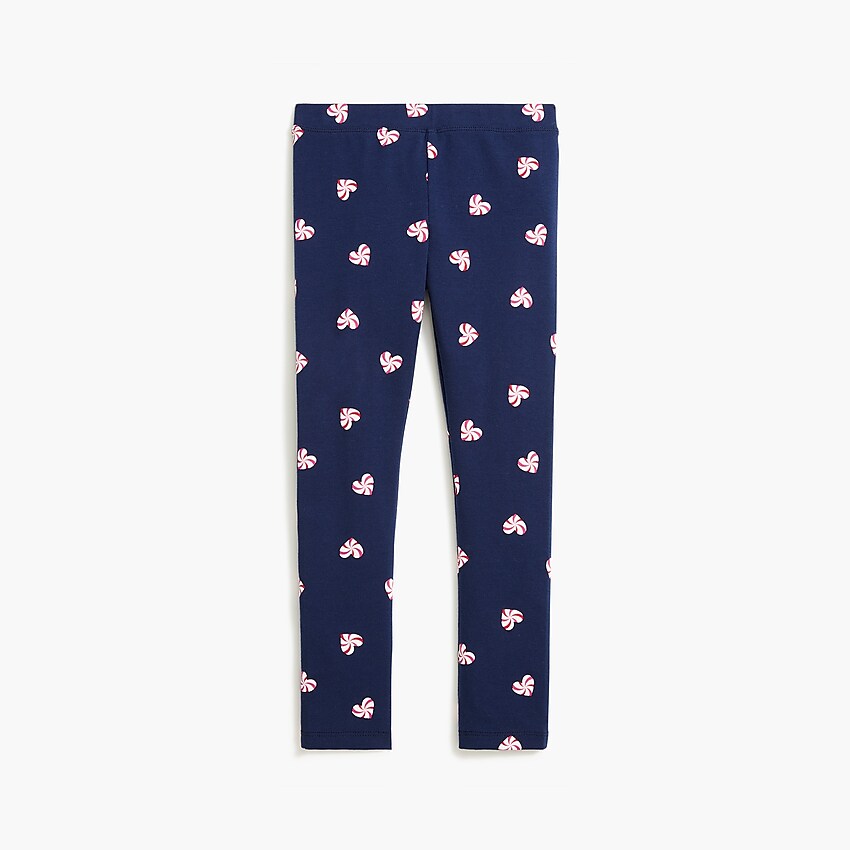 factory: girls' peppermint hearts leggings for girls, right side, view zoomed