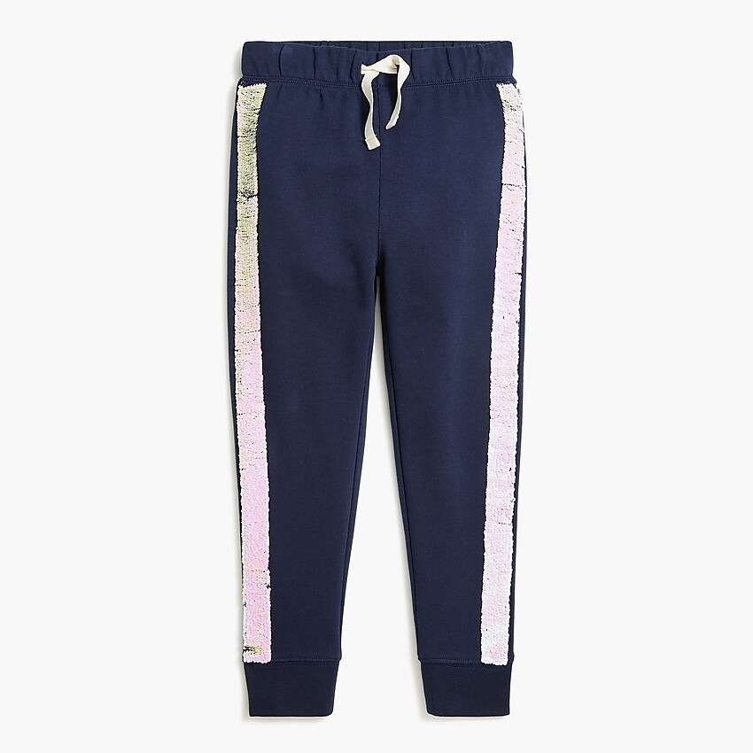 factory: girls' flip-sequin sweatpant for girls, right side, view zoomed