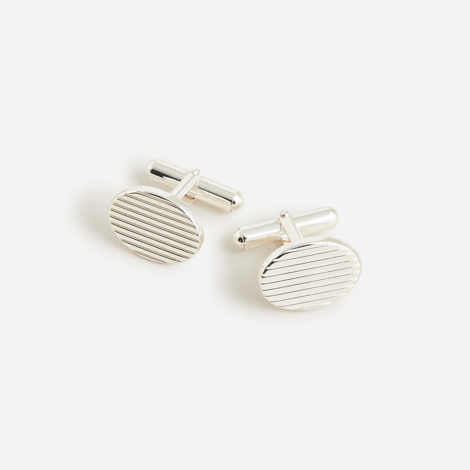 mens Sterling silver oval cuff links