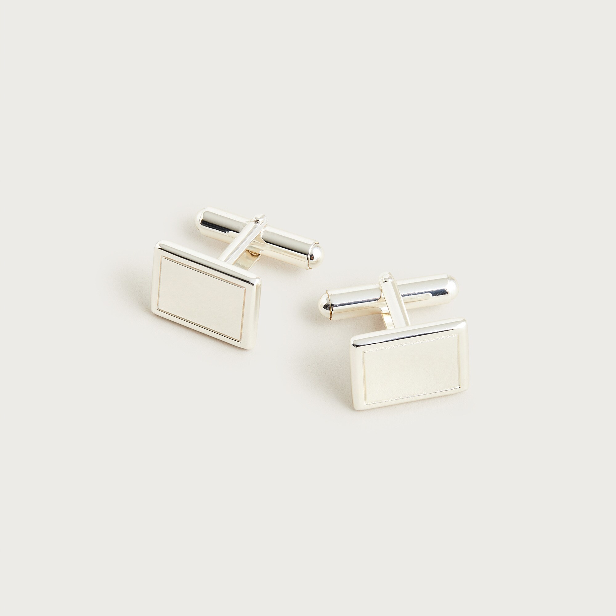 mens Sterling silver rectangle cuff links