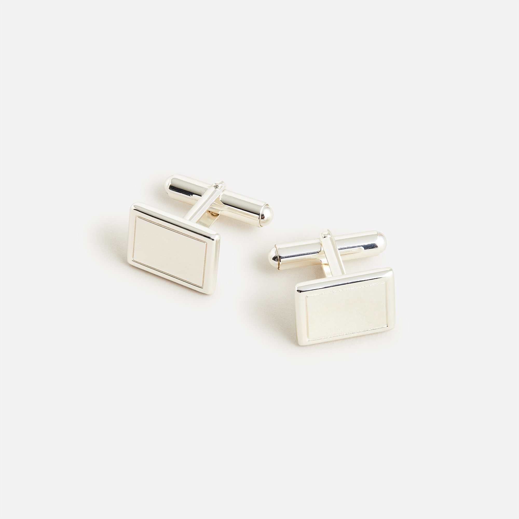 mens Sterling silver rectangle cuff links