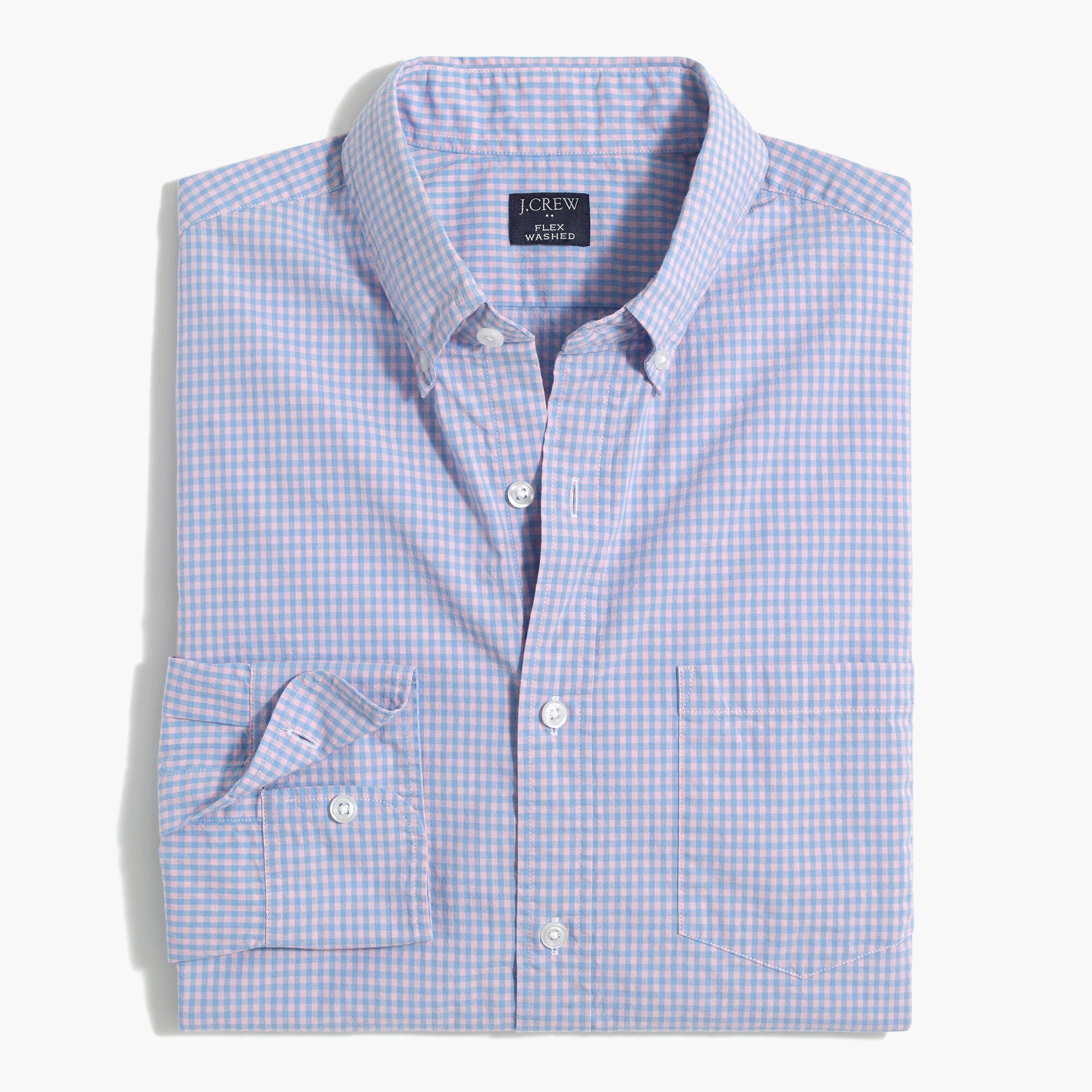 Plaid slim flex casual shirt