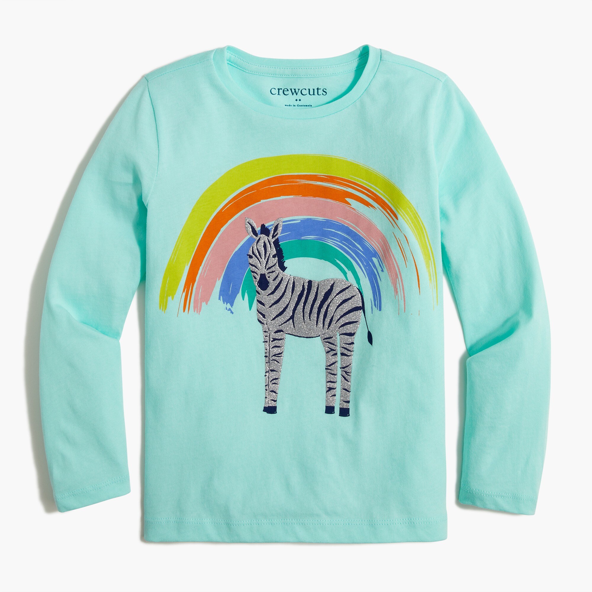 Girls' rainbow zebra graphic tee