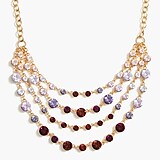 Four-layer crystal statement necklace