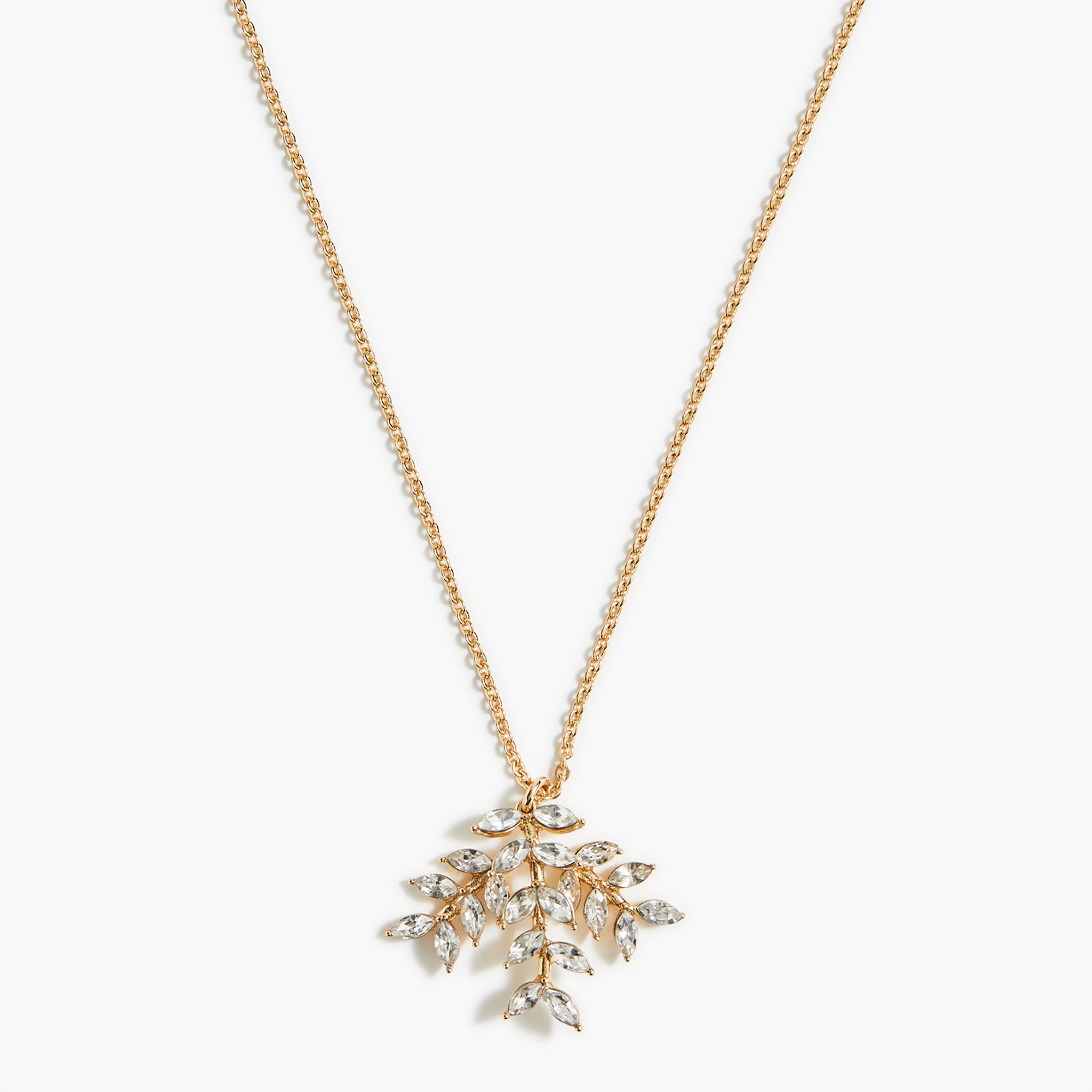 Leafy crystal pendant necklace