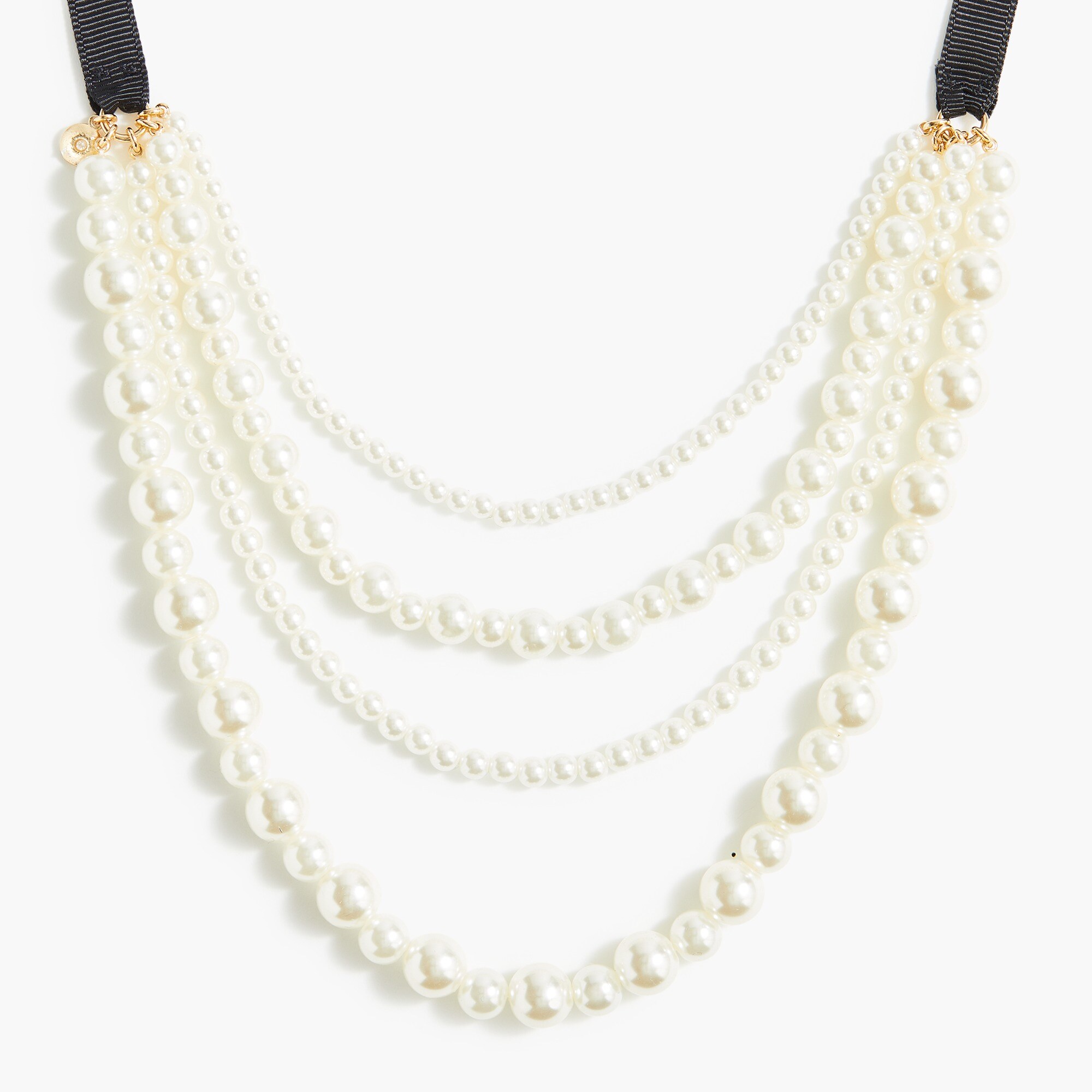 Four-layer pearl statement necklace