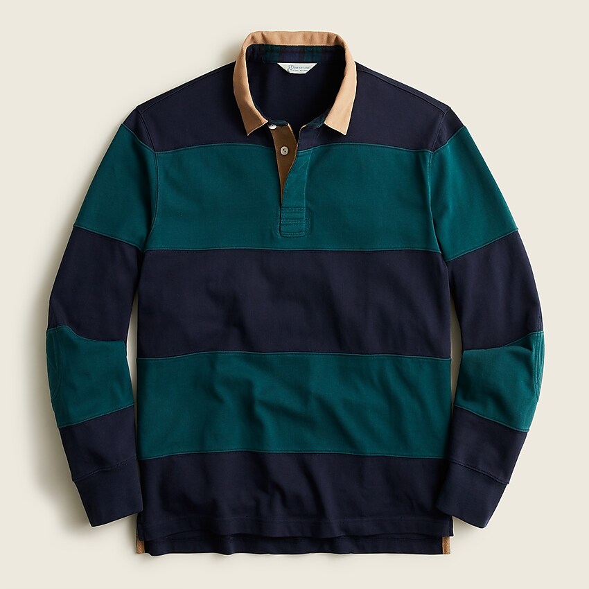 j.crew: rugby shirt in stripe for men, right side, view zoomed