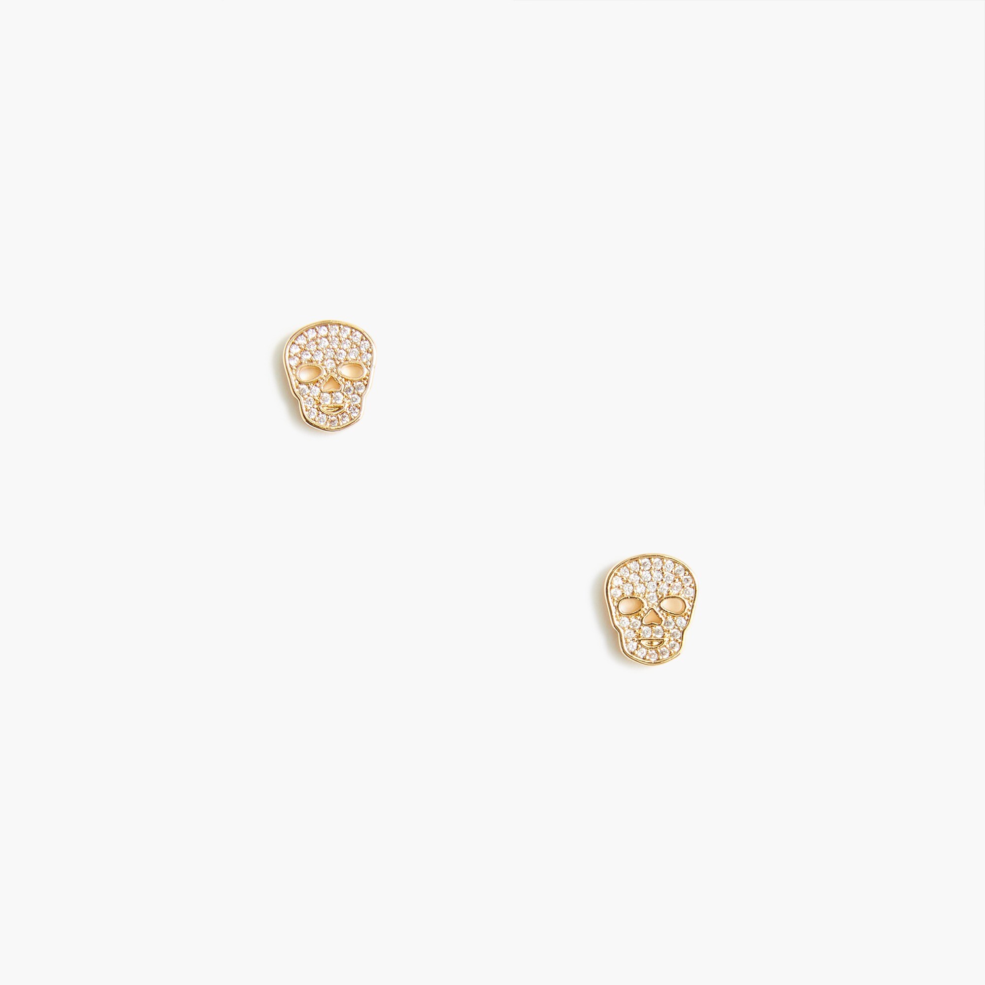 Pavé skull stud earrings